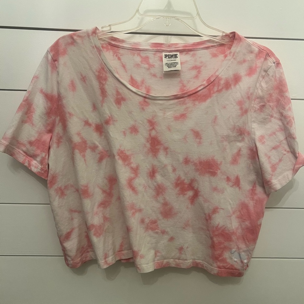 Pink‎ by Victoria secret Tie Dye Crop top shirt 
Size large